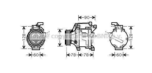 AVA QUALITY COOLING Компрессор, кондиционер TOK468